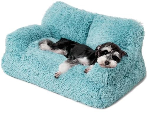 MEWOOFUN stilvoll katzenbett katzensofa flauschig - 76x45cm katzenbett große Katzen Plush katzencouch für kleine Hunde und Katzen Abnehmbar und waschbar (blau)