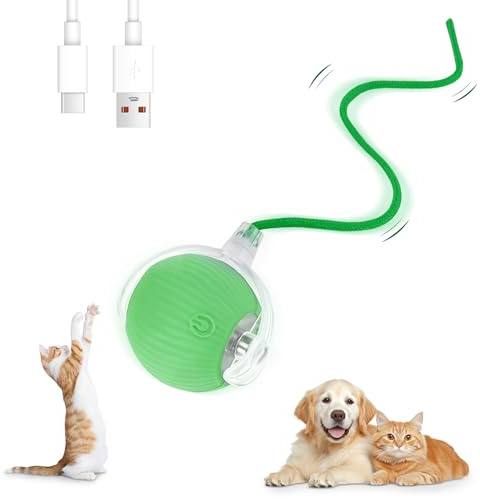 Farerkass Juguete para Gatos Pelota Eléctrica para Perros (Green)