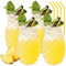 4 vasos de cóctel de 480 ml: copas de piña con 4 pajitas, vasos de cóctel transparentes con relieve de piña, copas de cóctel para fiestas, zumo de vino, copas de cóctel para familia, camping, bar