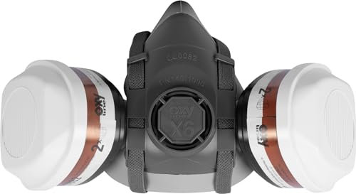 Kit de protection respiratoire ACE pour peintres - Masque de protection respiratoire avec double filtre A2P3 - Demi-masque contre la poussière, les gaz et les vapeurs