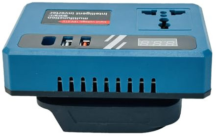 Onduleur d'alimentation extérieur, onduleur de puissance pour la batterie, Convertisseur d'alimentation de l'onduleur de batterie DC 18V-21V à 220V AC, Charger rapide, adaptateur intelligent avec 2 po