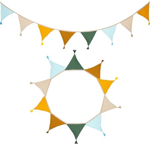 Yesimola - Guirnalda triangular para habitación infantil de 2,6 m, decoración, banderines para niños y niñas, interior y exterior, cumpleaños (Macaron)