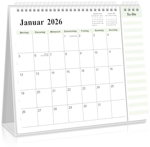 SKYDUE Calendario de mesa 2026, calendario desde julio 25 hasta diciembre 26, 2026 calendario de mesa para colocar, calendario mensual 2026 con vista mensual y lista desprendible, 27x23x7,8cm