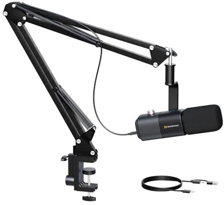 NearStream XLR/USB Microphone Dynamic Podcast Cardioid Microphone for Vocal Voice-Over Music Streaming Gaming Studio,with 3.5mm Headphones Jack,Mute Button,Noise Reduction AM10X