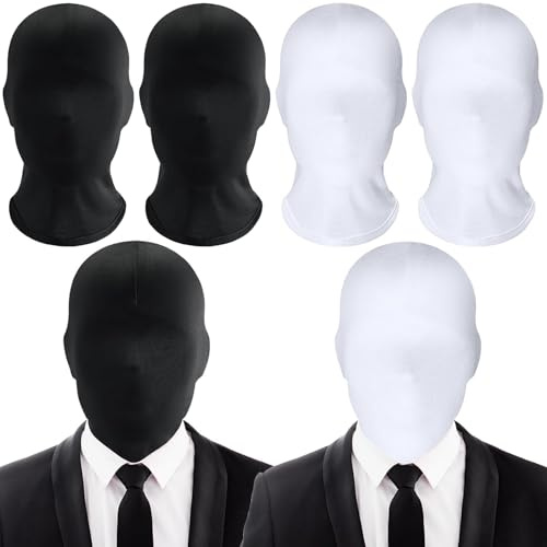 GOUYENG Masque Intégral,4 Pièces Masque Sans Visage Unisexe,Cagoules de Protection du Visage,pour Halloween,Fête,Costume de Cosplay
