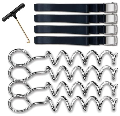 4 picchetti per tenda a forma di cavatappi per trampolino, a spirale, paletti da terra, accessori facili da usare