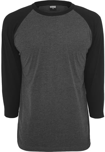 URBAN CLASSICS Camiseta Hombre de Manga Ranglán a Tres Cuartos hasta el Codo, Algodón, Largo Normal, Disponible en Distintos Colores y tallas XS - 5XL
