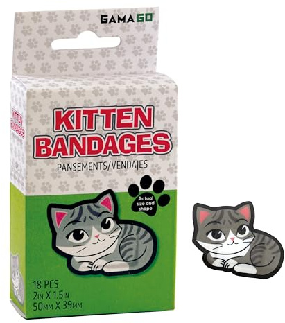 GAMAGO Kitten Adhesive Bandages, 18-Count – Latex-Free Sterile Gift