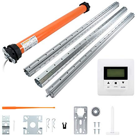 3T-MOTORS Rollladenmotor Komplettset mit Zeitschaltuhr, SW60 Welle 3,50 m, 3T45-40 (Zugkraft 40 Nm/80 kg) mit mechanischen Endschaltern, einfache Montage mit Zubehör, Rollladenantrieb