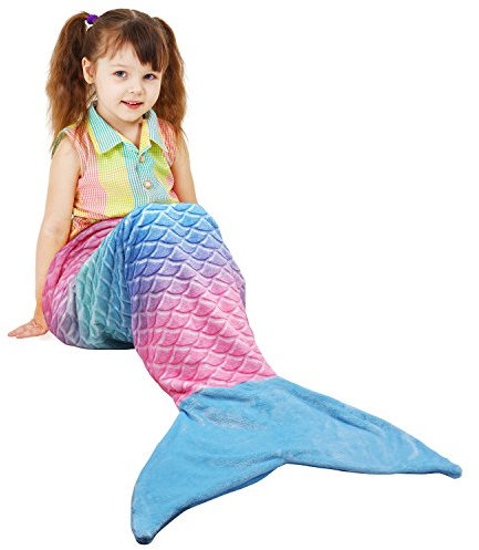 Catalonia Classy Meerjungfrau Decke, Meerjungfrauen Flosse Kuscheldecke Sofa Decken alle Jahreszeiten Schlafsack Fleecedecke zu Hause Outdoor, Ideal Geschenke, 155 x 48 cm