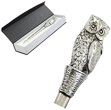 Cavagnini, Eleganter Brieföffner aus Edelstahl und Zinn, inklusive Geschenkbox (Eule)