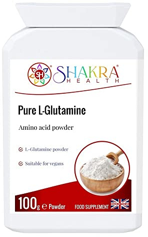 Pure L-Glutamine 100g Pure Targeted Release Vegan Amino Acid Powder for Gastrointestinal Integrity, Neurological Activity, Irritated Bowels & Immune Support | Shakra Health