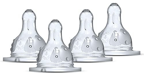 Dodie Anti-Colic Sauger, rund, für Anfänger, Durchfluss 2 – mittel, 4 Stück