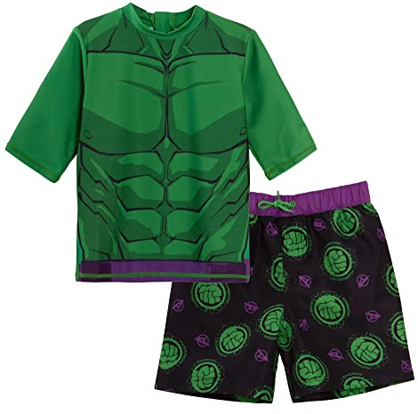 Maillot de Bain Hulk + Haut Anti-UV, Ensemble de 2 pièces avec t-Shirt de Surf et Boardshorts.