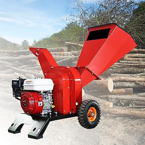 Biotrituratore Per Legno Elettrico A Benzina, Biotrituratore Per Rami Da Giardino, 7,5 Hp, Serbatoio Del Carburante Da 3,6 L, Diametro Di Triturazione <50 Mm, 8 Lame, Biotrituratore Rami Multiuso