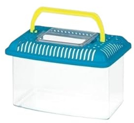 Pet's Market Contenitore Plastica Piccoli Animali Acquario Vasca Pesci Terrario Tartarughe Insetti Fessure di Ventilazione con Coperchio Maniglia Colori Assortiti (MEDIO M 4,5LT 27,5X16,5X17,5H CM)