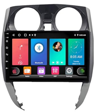 Android 14.0 2 DIN Stereo Autoradio, Touchscreen QLED da 9 pollici Stereo Auto per Nissan Note 2 2012-2021 - Carplay Android Auto DSP -con 4G WiFi SWC BT 5.0 + Telecamera di Backup(P3 WIFI 4-Core 2G+3