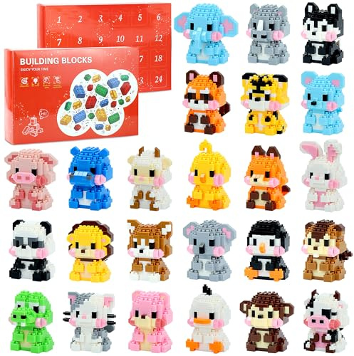 ZIOSINM Calendrier de l'Avent 2025 Enfant 24 Jours de Jeux de Construction d'Animaux pour 8+ Ans Calendrier de l'Avent Enfant Garcon Fille Cadeaux de Noël Surprises Garçons Ffilles