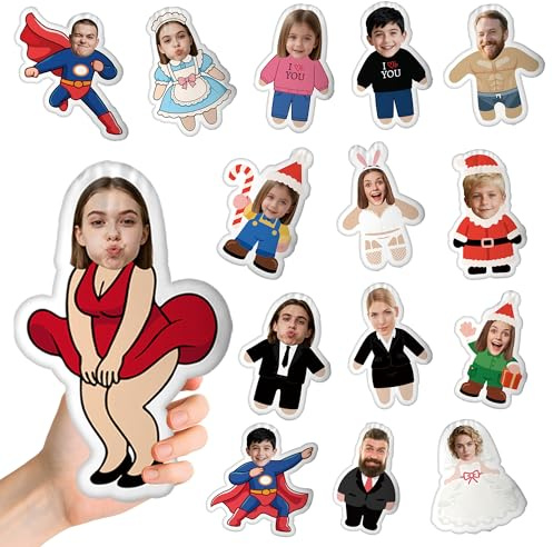 HCLRIU Custom Face Pillow with Your Own Face, Personalized Funny Cushion | Custom Funny Face Pillow 20 Styles, 20-60CM Decorative Cushion, Birthday Christmas Valentine's Day Gifts for Couple, Friend