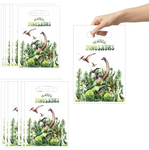 50 Pcs Sacchetti Regalo Dinosauro, Sacchetti Compleanno Dinosauro Feste, Sacchettini Caramelle,Bustine Regalo Compleanno