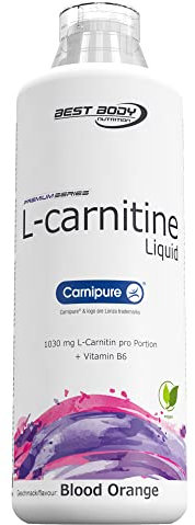 Best Body Nutrition L-Carnitin Liquid Blutorange 1000ml – 1030 mg L-Carnitin pro Portion – Carnipure® Qualität – Mit Vitamin B6 – Trinkfertig – Hohe Rohstoffqualität – Inkl. Dosierkappe