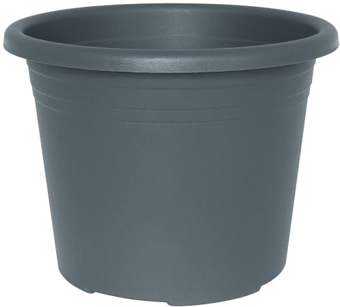 Geli Blumentopf CYLINDRO rund aus Kunststoff, Farbe:anthrazit, Durchmesser:35 cm