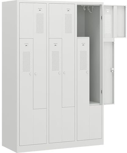 eurokraft | basic | Z-Spind | 3 Abteile | lichtgrau | Breite 1185 mm