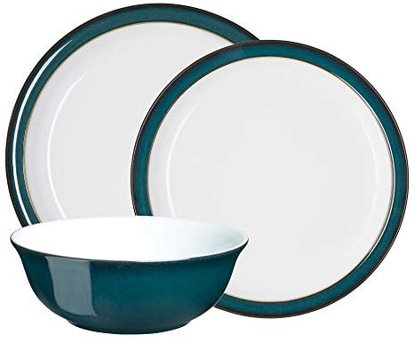 Denby GRE-12PC Greenwich 12 pc Set Dinnerware, Stoneware, Emerald Green