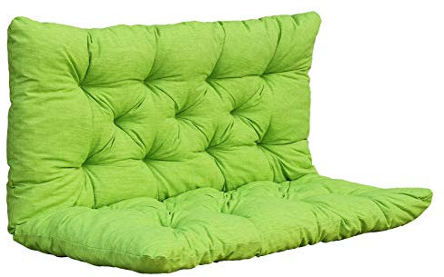 Ambientehome Auflagen 2er Bankkissen Bankauflage Polsterkissen 120x98x8 cm grün/gelb
