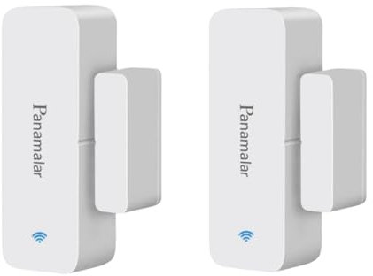 Panamalar Sensor inalámbrico de Ventana de Puerta de Baja energía, Alarma de Puerta y Ventana Compatible con Alexa/Google Asistente, Ventanas y armarios, Apartamentos y oficinas (2 Unidades)