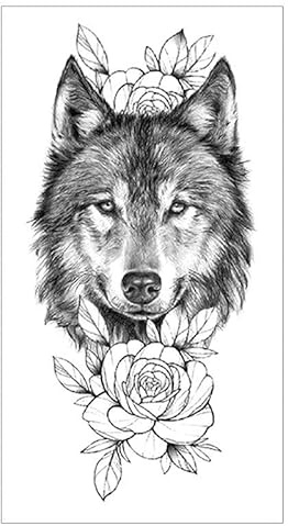Tillfällig Tatuering European and American tattoo stickers arm small full arm temporary tattoo stickers wolf head waterproof tattoo stickers 114 * 210mm