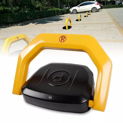 LENJKYYO Parkeringsspärr fjärrstyrd parkeringsplatsspärr hopfällbar stolpe poller parkeringsplatsvakt parkeringsspärr med 2 fjärrkontroll automatisk bil parkeringslås