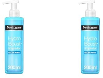 Neutrogena, Hydro Boost Gel de Agua Limpiador Facial, Ácido Hialurónico, Desmaquillante, para impurezas y grasas, Hidratación intensa, Pieles sensibles, 200ml (Paquete de 2)