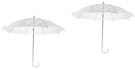 SOIMISS 2stücke Weißer Spitzen-regenschirm Für Bühnen-performances Hochzeiten Fotografie Vielseitiges Accessoire Für Besondere Anlässe Und Partys