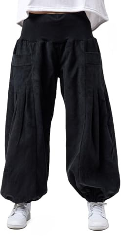 FANTAZIA Pantalón Bouffant Aladin Cinturón Diadema Terciopelo Jasnight - Talla S a XXXL Negro, Negro , XL