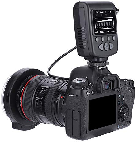 FC 100 Flash Anular Luz Estroboscópica LED de Primer Plano Anillo de Luz Macro, Flash Anular Macro Luz Estroboscópica LED de Flash Anular Macro Plástico 5000k para,