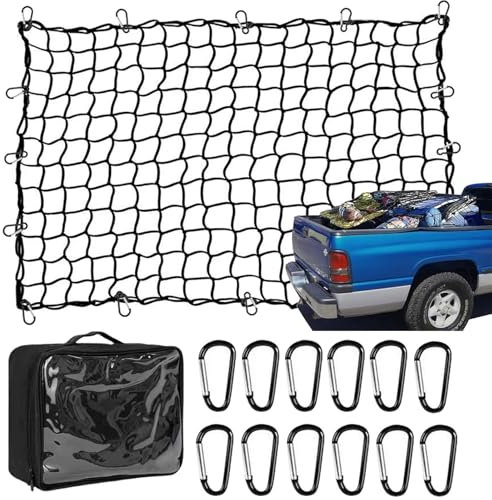 Filet De Chargement Extensible De 180 * 120cm - pour Surfaces De Chargement - Design en Maille Robuste - IdéAl pour Ranger Bagages, Coffre, SUV, Zone De Chargement