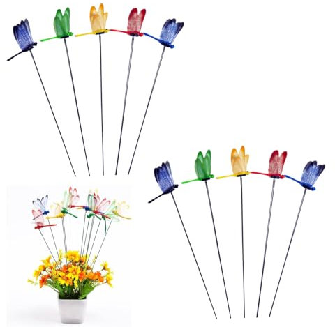 TUKNN Libellule de JardinOrnements,Libellules Décoratifs de Jardin,LibellulesArtificielles Décoratives,Décoration de JardinLibellule Réaliste,Jardin Piquets De Libellules De Couleurs
