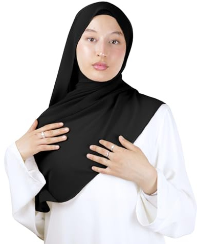 Hijab - Cappello da donna musulmana velata in mussola di seta, scialle islamica velata HE100
