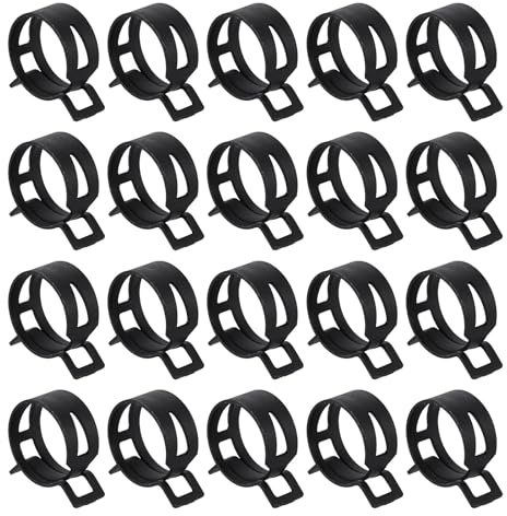 QUARKZMAN 20 Piezas Abrazaderas Muelle Tipo Banda 28mm Abrazadera Para Manguera Combustible Clip Muelle Para Manguera Silicona Abrazadera Para Tubo Vacío Clip Negro