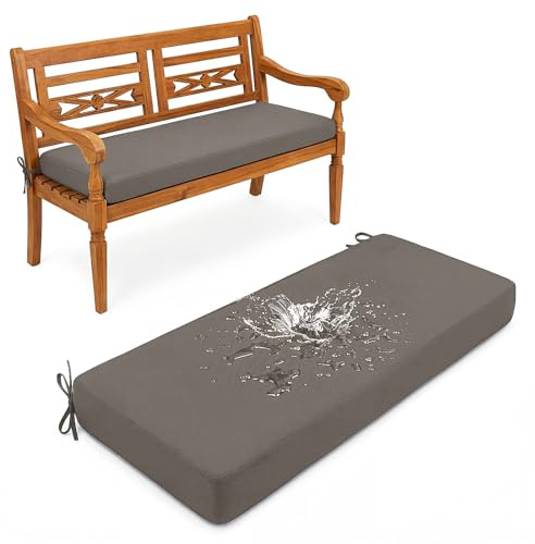 Aocase 5cm Dick Sitzbank Kissen 155x45cm Bankauflage Bankkissen Sitzkissen Bank mit Rutschfester Unterseite, Indoor Outdoor Abnehmbarem Sitzauflage Gartenbankauflage Sitzpolster, Gray