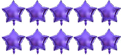 Haofy 10 St Aluminiumfolieballonger, återanvändbara 10 Tums Glänsande Festliga Dekorationer för Födelsedagbröllopsevenemang Säker Sprängsäker Design Fotoklar Bakgrund Mångsidig Festanvändning (Purpur)