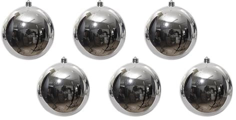 Große Christbaumkugeln Silber Glänzend 6 Stück Weihnachtsbaumkugeln 14cm