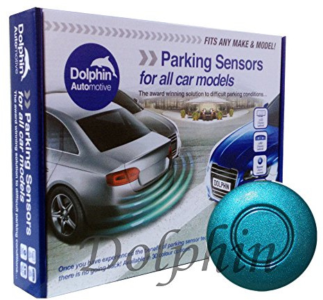 Dolphin Automotive DPS400 Reverse Parking Sensors Auto Express Award Winning 4 Ultrasonic Radar Sensors Kit Audio Alert System Matt & Gloss Black +30 More Colours (Electric Blue)