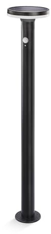 Esotec Solar PIR Standleuchte Mia 85, Edelstahl-Gehäuse, Li-Ion Akku, Bewegungsmelder, Außenleuchte, Wegeleuchte stehend, schwarz, H=84,5cm, outdoor, außen, winterfest, 102593