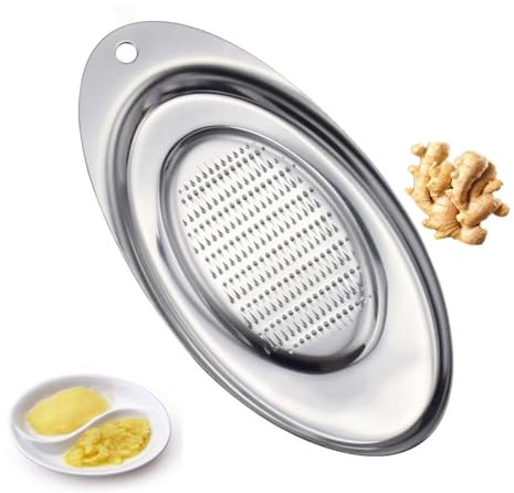 CRLLDPM 1 Pièce Presse-ail en Acier Inoxydable,Râpe à Fruits, Ovale, en Verre, râpe à Pommes, râpe pour Aliments pour bébé,râpe à Fruits Crus, râpe à Gingembre