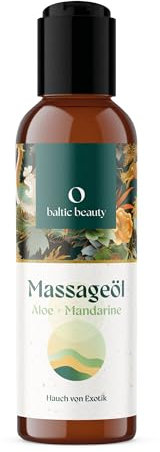 Baltic Beauty Exklusives Massageöl - Aloe & Mandarine - Pflegendes Massageöl für sanfte, beruhigende Massagen mit frischem Duft und natürlichen Inhaltsstoffen