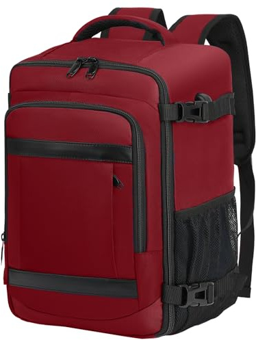 KLOSTAIN Zaino Ryanair 40x20x25 Zaino da Viaggio Aereo Bagaglio a Mano 20L Borsa da Cabina per Uomo e Donna Zaino da Viaggio Lavoro e Scuola Trekking, Rosso