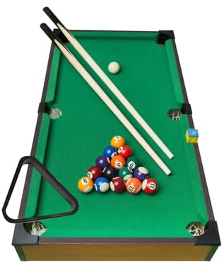 Hellery Tavolo da Biliardo da Tavolo, Gioco di Snooker con 2 Stecche E 16 Palle, Ideale per Casa, Ufficio E Scrivania, 81cmx40cmx15.5cm
