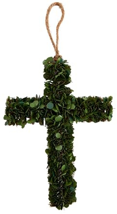 Mud Pie Small Boxwood Cross; 7 X 5 1/2